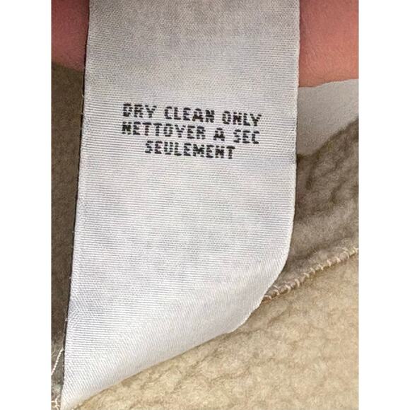 Talbots Faux Suede Sherpa Horn Toggle Coat Camel Tan Women’s L - Picture 8 of 8